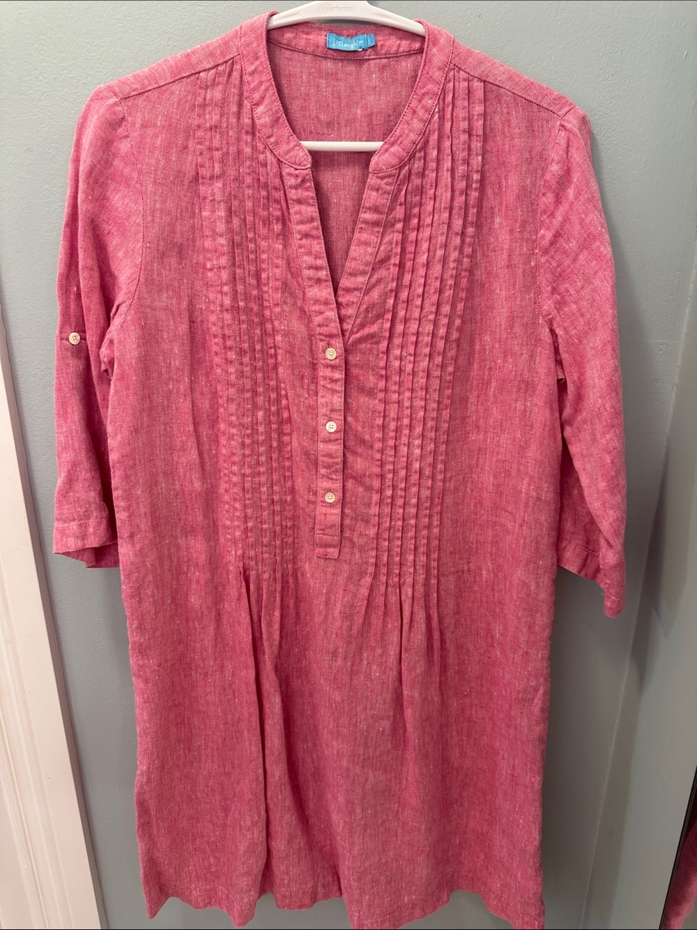 Women's Pink Pintuck Tunic Top - Unbranded